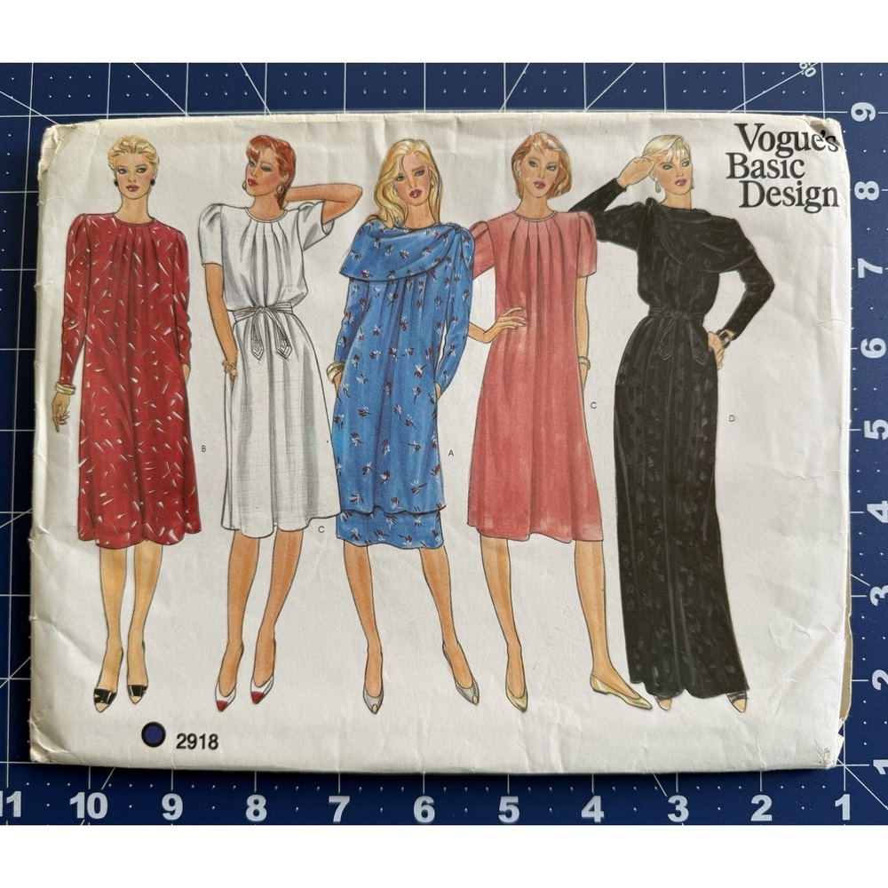 VOGUE Basic Design Pattern 2918 Dress Tunic Skirt Belt Scarf Size 14 Uncut FF